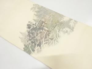 庭園風景模様織り出し　袋帯